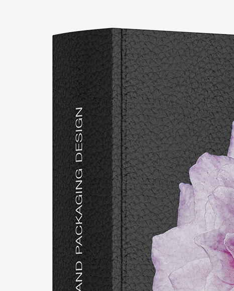 Book w  Leather Cover Mockup   Half Side View PSD #2