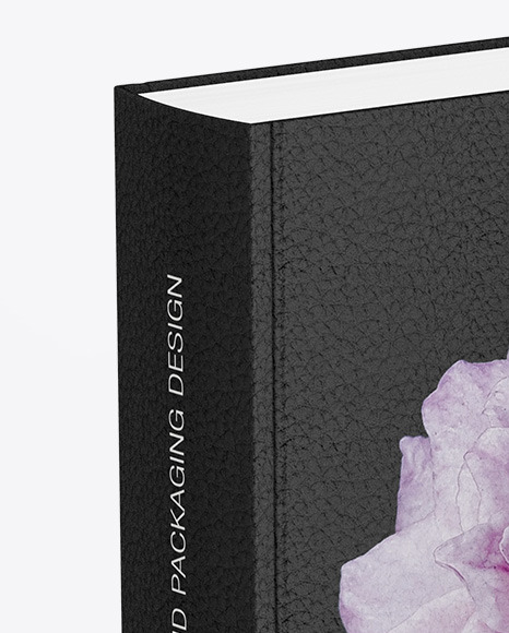 Book w  Leather Cover Mockup   Half Side View PSD #2