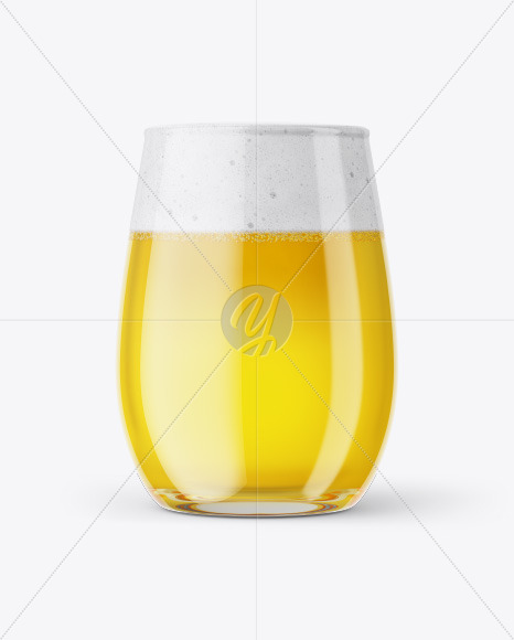 Download Can Shaped Glass Cup W Lager Beer Mockup In Cup Bowl Mockups On Yellow Images Object Mockups PSD Mockup Templates