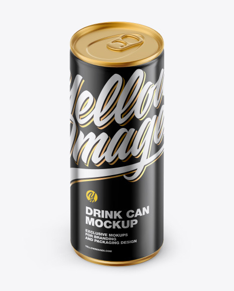 Glossy Metallic Drink Can Mockup PSD #1