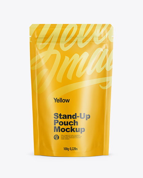 Download Matte Stand Up Pouch With Zipper Mockup Front View In Pouch Mockups On Yellow Images Object Mockups PSD Mockup Templates