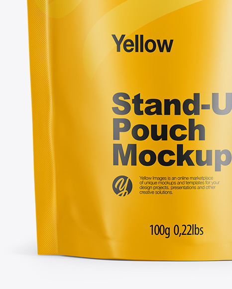 Download Matte Stand Up Pouch With Zipper Mockup Front View In Pouch Mockups On Yellow Images Object Mockups Yellowimages Mockups