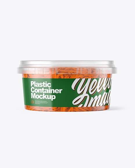 Plastic Container with Carrot Mockup PSD #2
