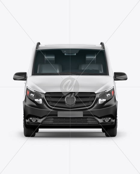 Download Panel Van Mockup Front View In Vehicle Mockups On Yellow Images Object Mockups PSD Mockup Templates