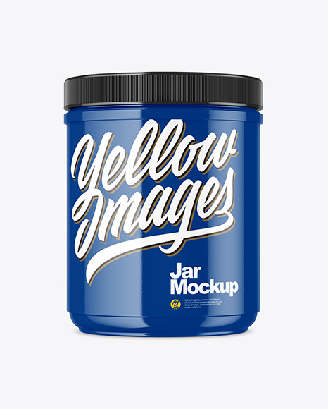 Glossy Plastic Jar Mockup