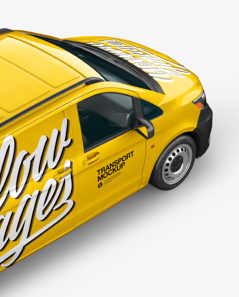 Download Panel Van Mockup Back Half Side View High Angle Shot In Vehicle Mockups On Yellow Images Object Mockups Yellowimages Mockups