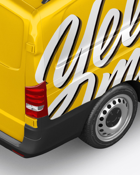 Download Panel Van Mockup Back Half Side View High Angle Shot In Vehicle Mockups On Yellow Images Object Mockups Yellowimages Mockups