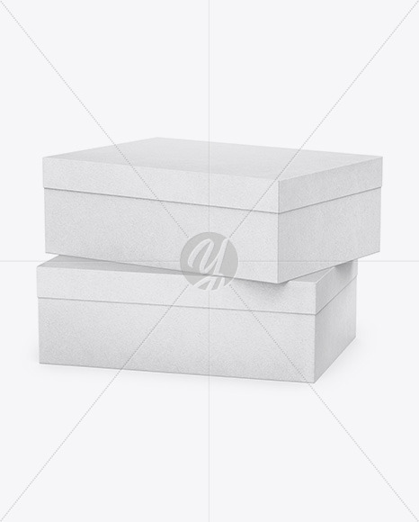 Download Two Kraft Boxes Half Side View In Box Mockups On Yellow Images Object Mockups