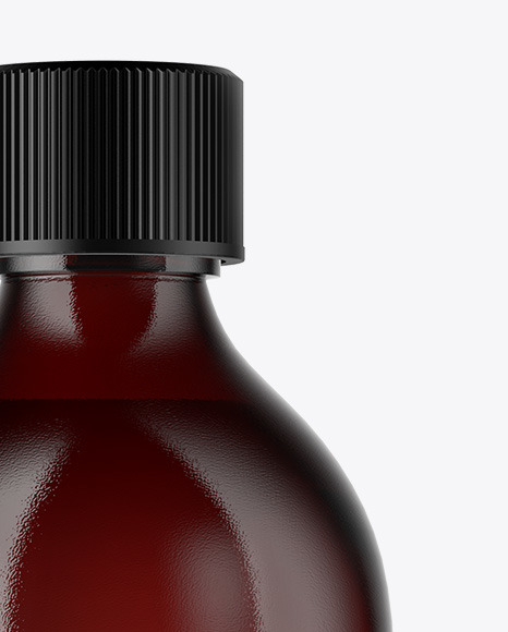 Dark Amber Glass Oil Bottle Mockup