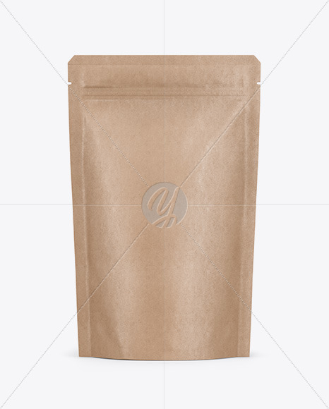 Download Kraft Stand Up Pouch With Zipper Mockup Front View In Pouch Mockups On Yellow Images Object Mockups Yellowimages Mockups