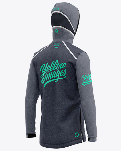 Basketball Heather Hoodie Mockup - Back Half Side View in ...