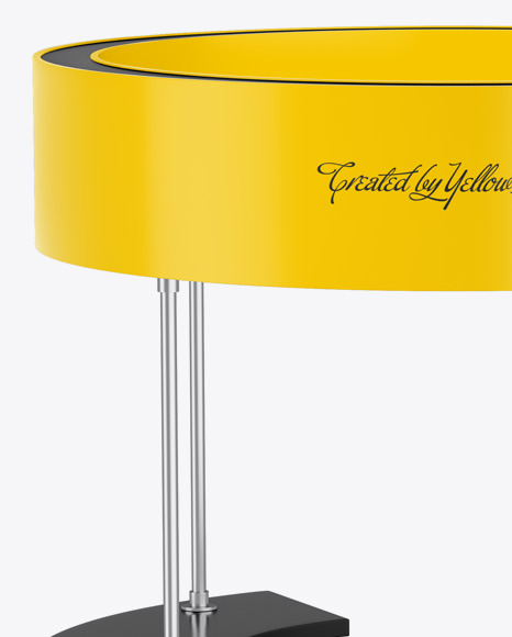 Download Glossy Promo Stand Mockup in Indoor Advertising Mockups on Yellow Images Object Mockups