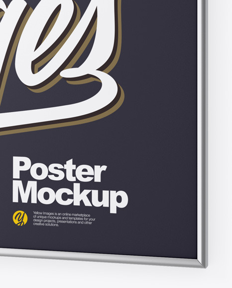 Download Metallic Frame Poster Mockup In Indoor Advertising Mockups On Yellow Images Object Mockups PSD Mockup Templates