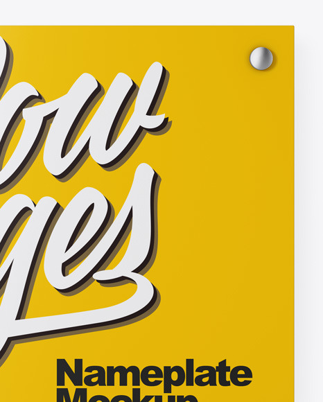 Glossy Nameplate Mockup PSD #2