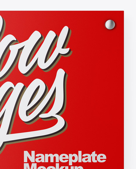 Matte Nameplate Mockup PSD #2
