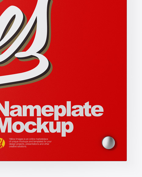 Matte Nameplate Mockup PSD #1