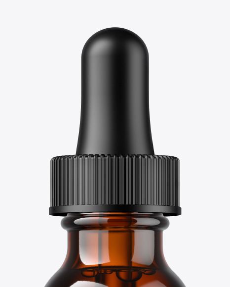 Amber Glass Dropper Bottle Mockup