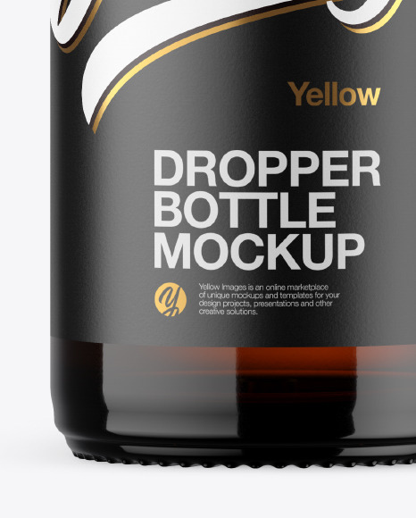 Amber Glass Dropper Bottle Mockup