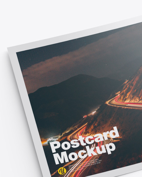Glossy A5 Postcard Mockup PSD #2