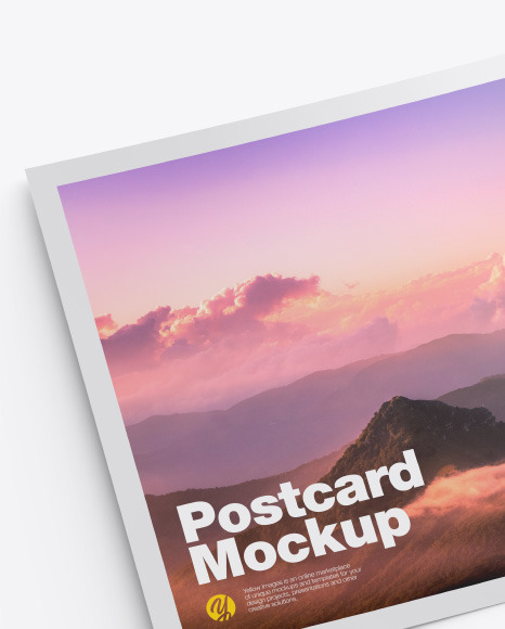Glossy A5 Postcard Mockup PSD #7