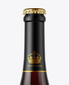 Amber Glass Bottle With Red Ale Mockup