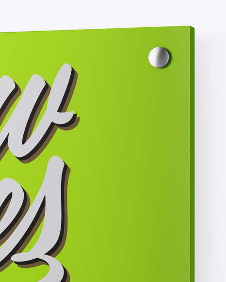 Metallic Nameplate Mockup PSD #1