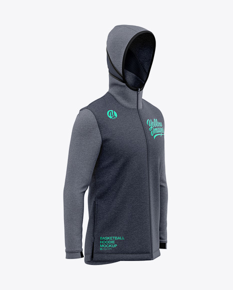 Download Free Basketball Heather Hoodie Mockup - Front Half Side ...