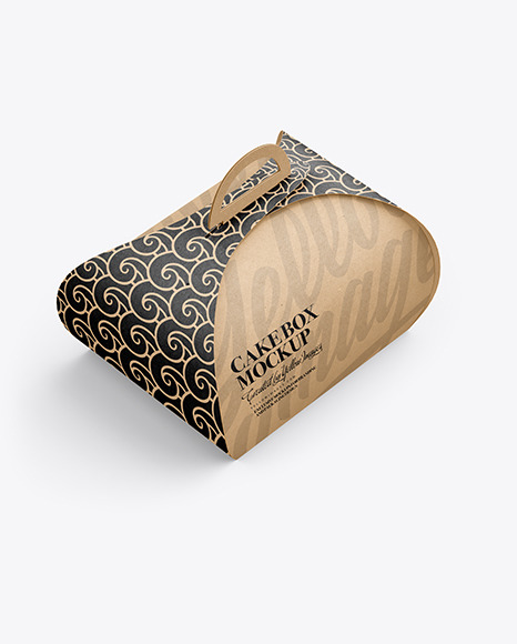 Kraft Paper Cake Box Mockup PSD #2