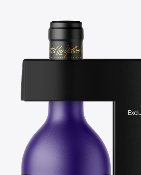 Download Matte Wine Bottle With Box Mockup In Bottle Mockups On Yellow Images Object Mockups