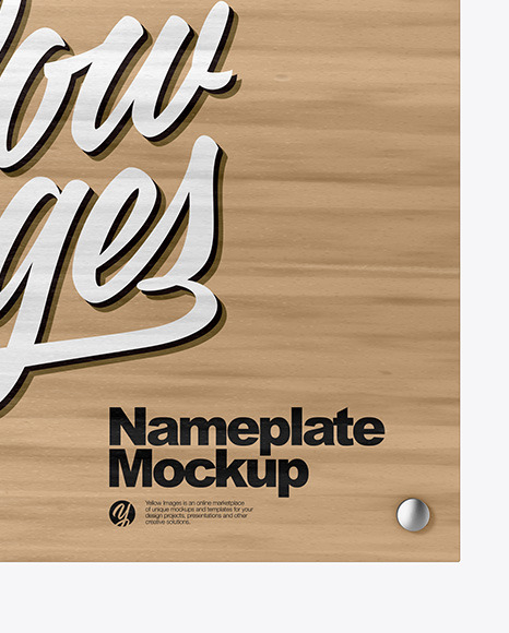 Wooden Nameplate Mockup PSD #1