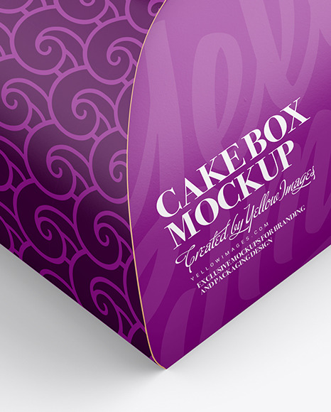 Download Paper Cake Box Mockup In Box Mockups On Yellow Images Object Mockups PSD Mockup Templates