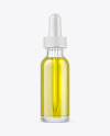 Clear Glass Dropper Bottle with Oil Mockup