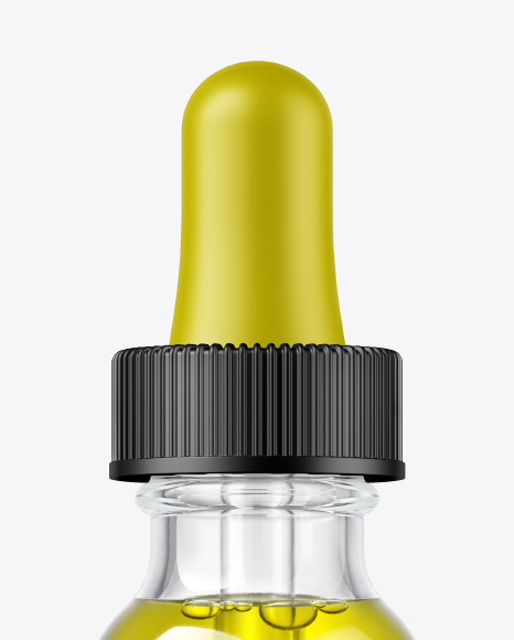 Clear Glass Dropper Bottle with Oil Mockup