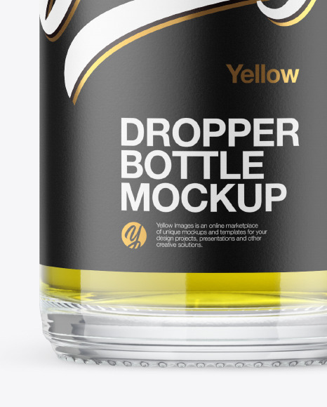 Download Clear Glass Dropper Bottle With Oil Mockup In Bottle Mockups On Yellow Images Object Mockups PSD Mockup Templates