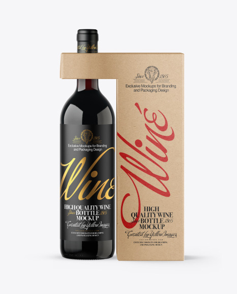 Download Wine Bottle In Matte Paper Wrap Psd Mockup Yellowimages