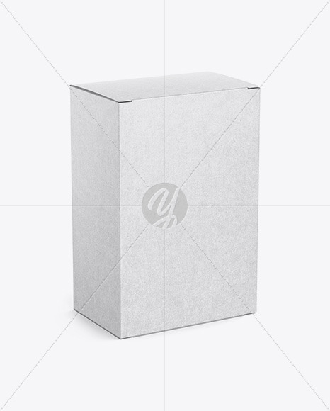 Glossy Paper Box With Metallic Bag Mockup Half Side View In Box Mockups On Yellow Images Object Mockups