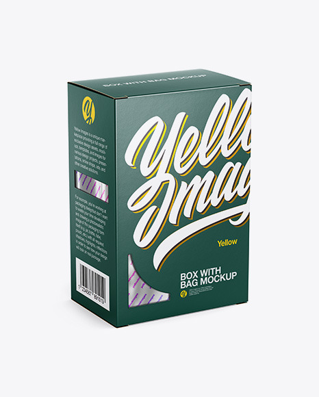 Download Matte Sachet With Box Psd Mockup Front View Yellowimages