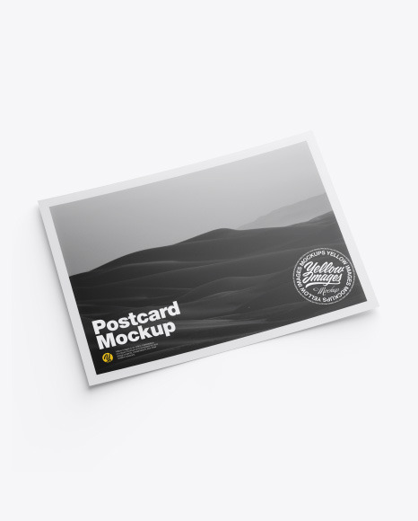 Download Matte A5 Postcard Mockup In Stationery Mockups On Yellow Images Object Mockups PSD Mockup Templates