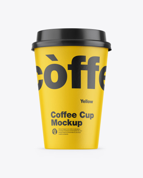 Download Paper Coffee Cup Mockup In Cup Bowl Mockups On Yellow Images Object Mockups PSD Mockup Templates