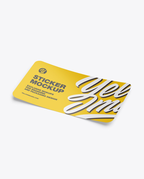 Glossy Sticker Mockup In Stationery Mockups On Yellow Images Object Mockups