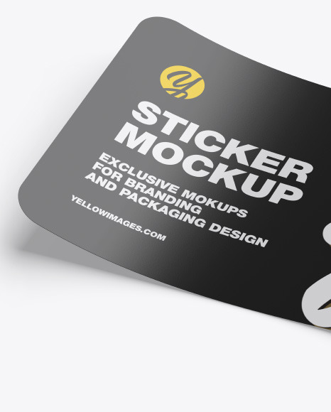 Glossy Sticker Mockup PSD #4