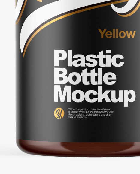 Amber Plastic Bottle Mockup PSD #1