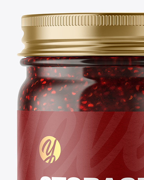 Download Clear Glass Jar With Raspberry Jam Mockup In Jar Mockups On Yellow Images Object Mockups PSD Mockup Templates