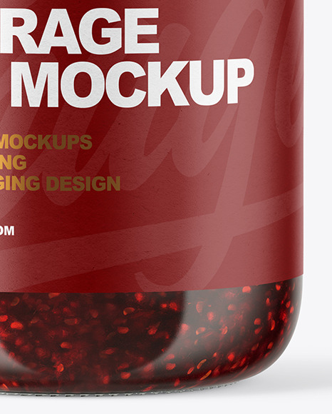 Download Clear Glass Jar With Raspberry Jam Mockup In Jar Mockups On Yellow Images Object Mockups PSD Mockup Templates