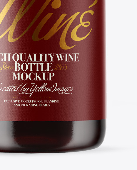 Download Clear Glass Red Wine Bottle Mockup In Bottle Mockups On Yellow Images Object Mockups