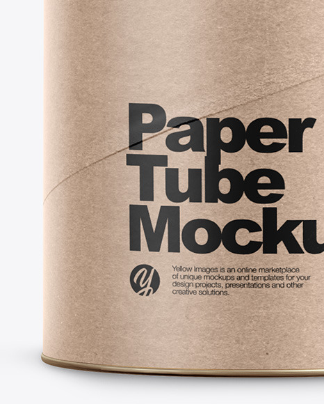 Kraft Tube Mockup In Tube Mockups On Yellow Images Object Mockups