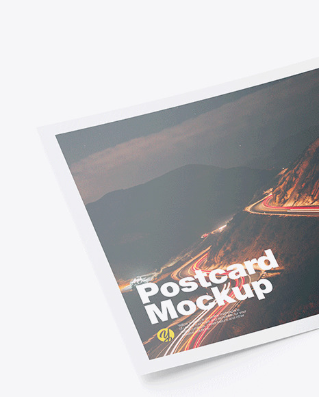 Glossy A5 Postcard Mockup PSD #1