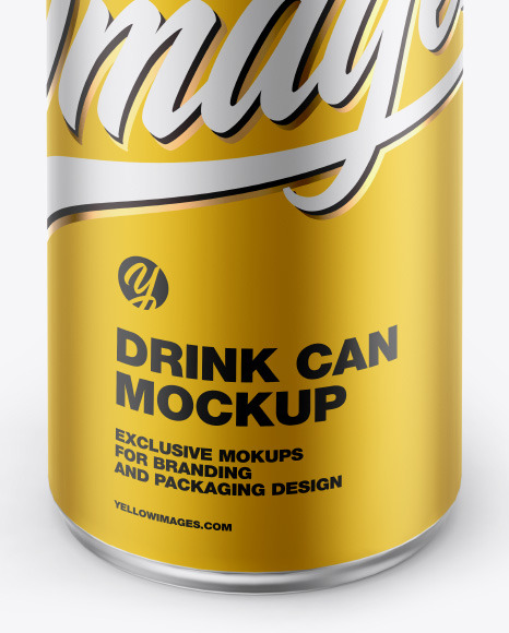 Matte Metallic Can Mockup In Can Mockups On Yellow Images Object Mockups