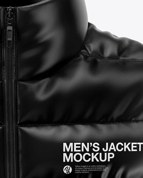 Download Men S Down Jacket Mockup Front View In Apparel Mockups On Yellow Images Object Mockups