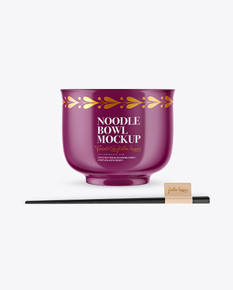 Download Glossy Noodle Bowl Mockup In Cup Bowl Mockups On Yellow Images Object Mockups PSD Mockup Templates